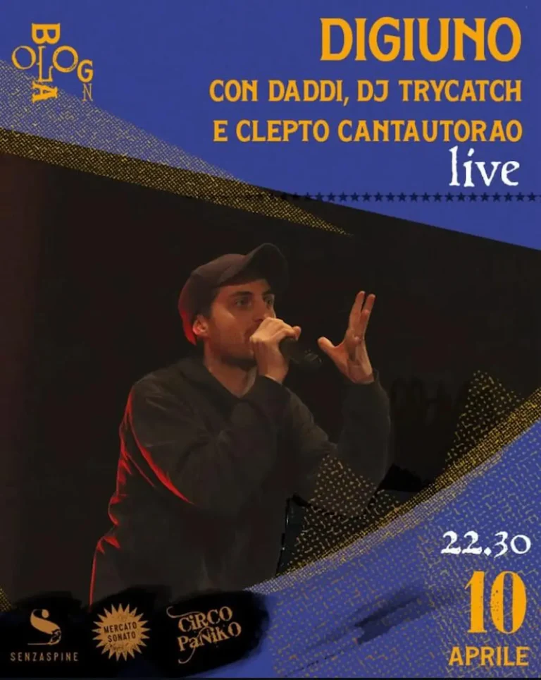 10 aprile Presentazione del disco a Villa Pini, Bologna, insieme a tutta la banda e Clepto Cantautorao a Villa Pini Bologna